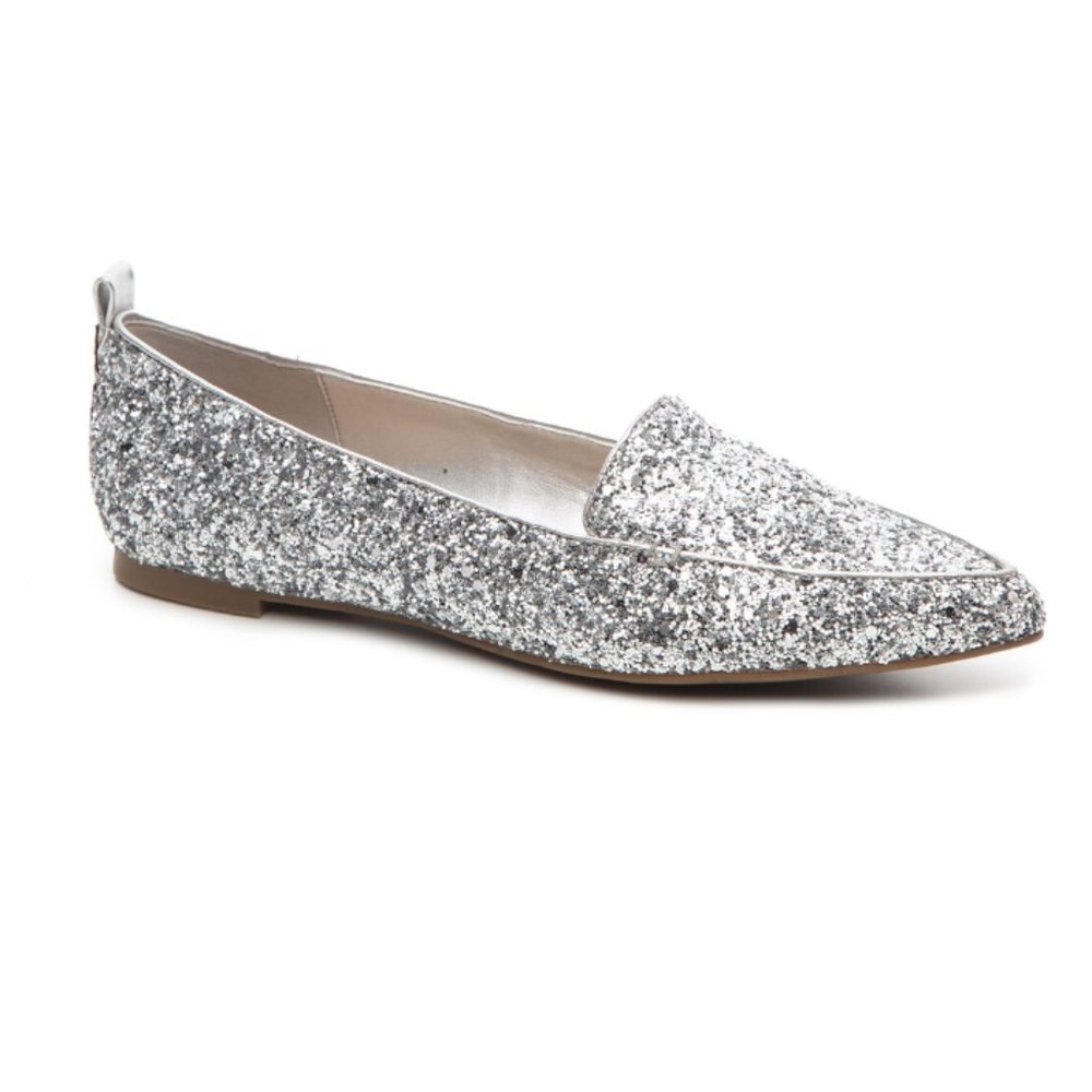ALDO Galinsky Silver Sparkle Flat